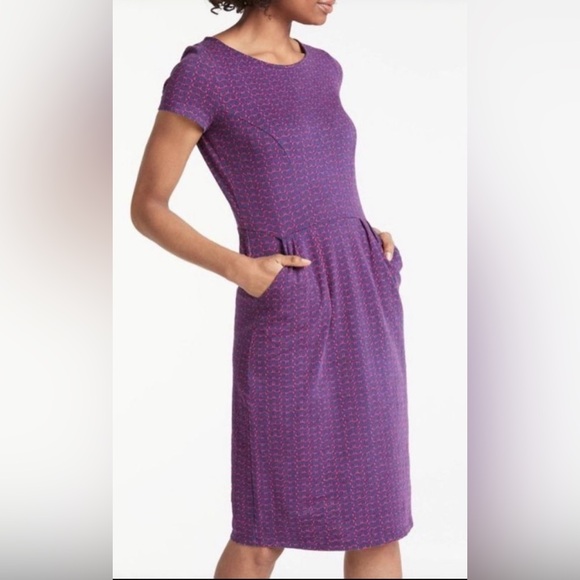 Boden 100% cotton jersey Sunglasses print dress w/pockets 6P EUC - Picture 1 of 10